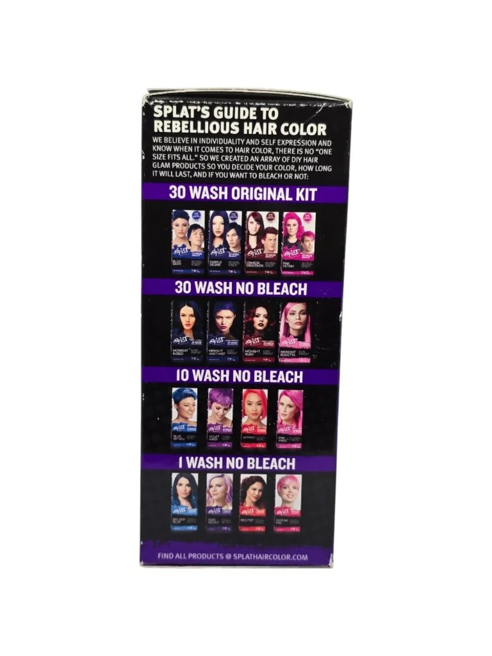 Splat Midnight Violet Hair Color Kit 30 Wash Semi-Permanent No Bleach